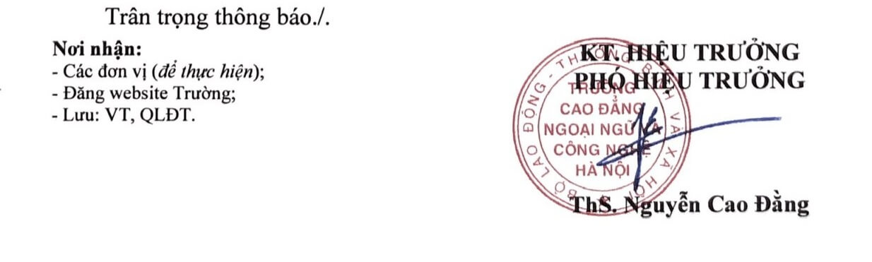 thông báo sinh viên học tập trung sau nghỉ phòng dịch covid